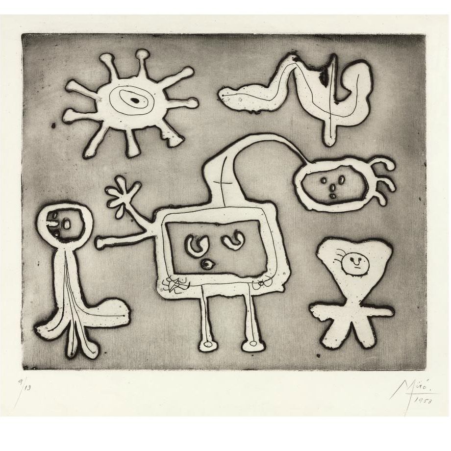 Joan Miró — Одна табличка из серии I (D. 75)