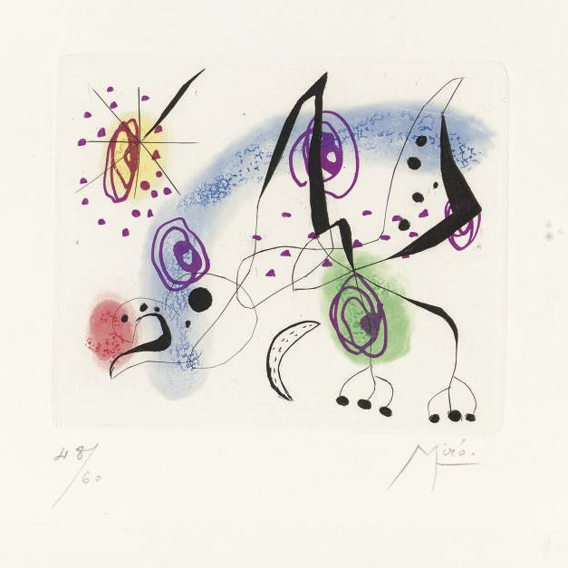 Joan Miró — Сюита "Аврорская битва": одна тарелка (д. 137; см. С. 45)