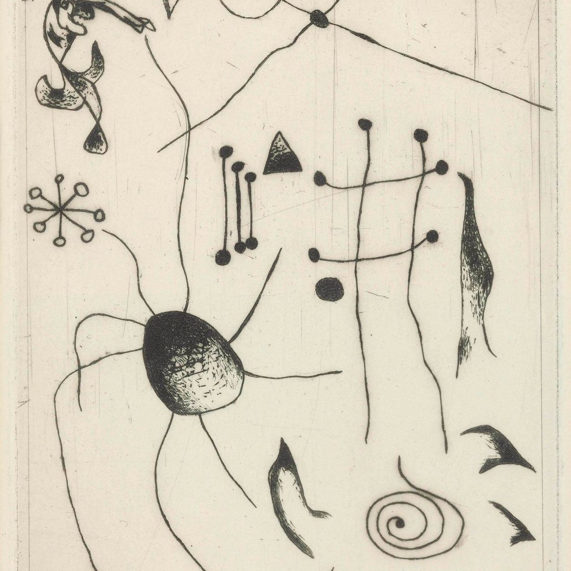 Joan Miró — Черный и красный цвет : одна тарелка (D. 32)