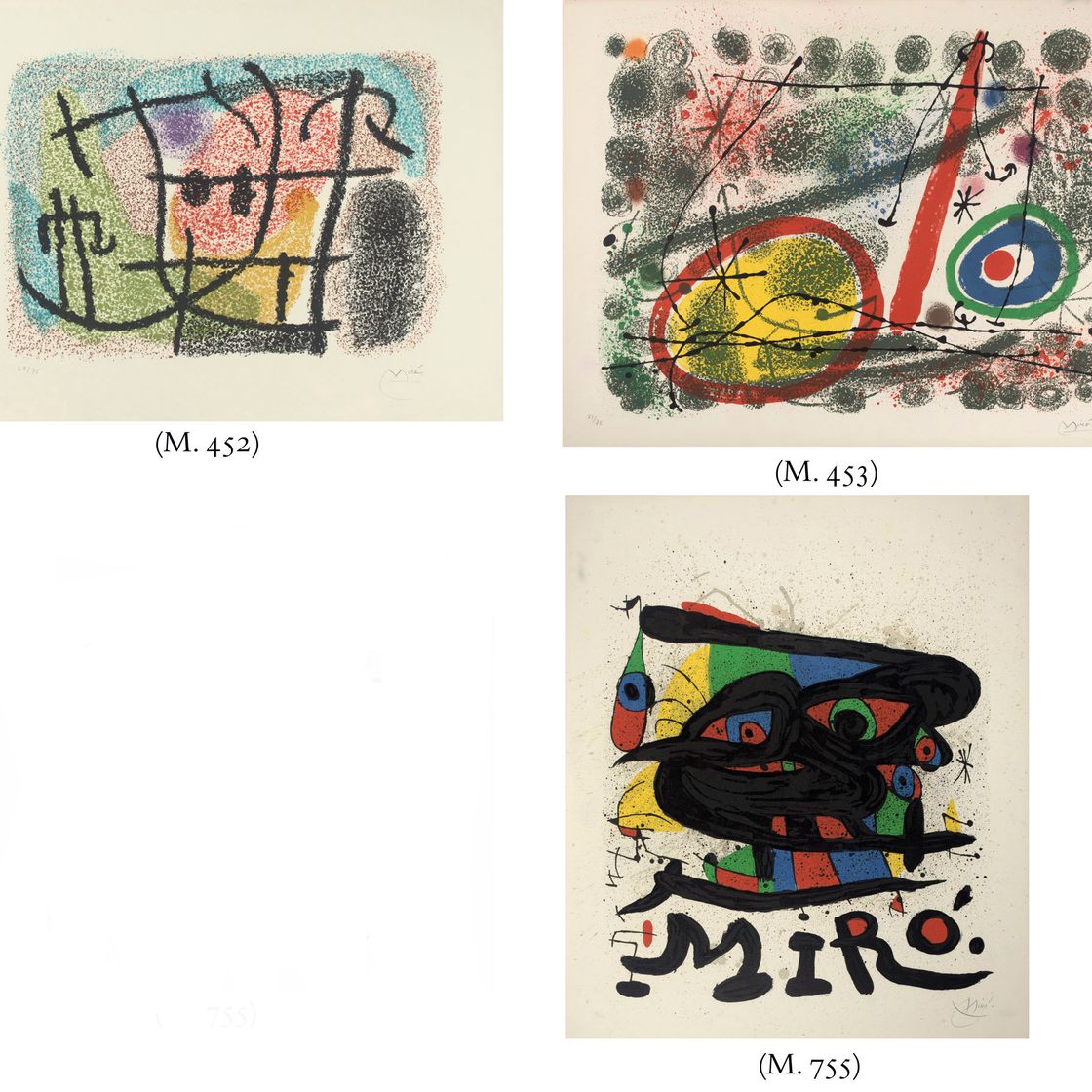 Joan Miró — Две пластины из картона (M. 452 и 453; ср. С. books 103)