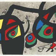 Joan Miró — Две тарелки из коллекции Ле Лазара с золотыми перьями (М. 793 и М. 828; ср. С. Books 148)