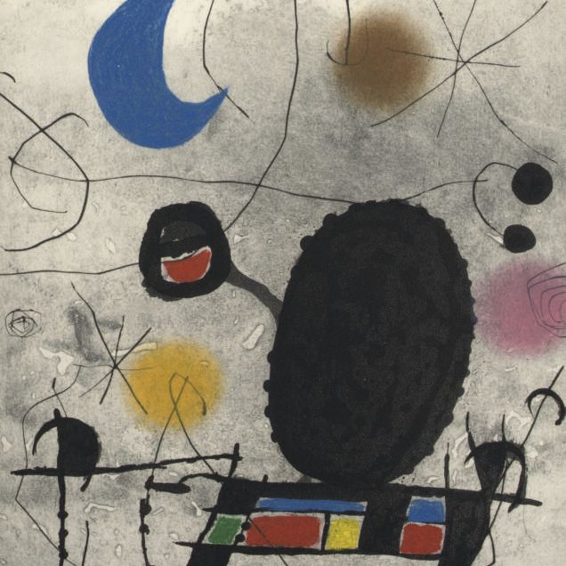 Joan Miró — Солнечный свет, лунный свет, этинцелль : одна тарелка (D. 448; см. C. books 117)