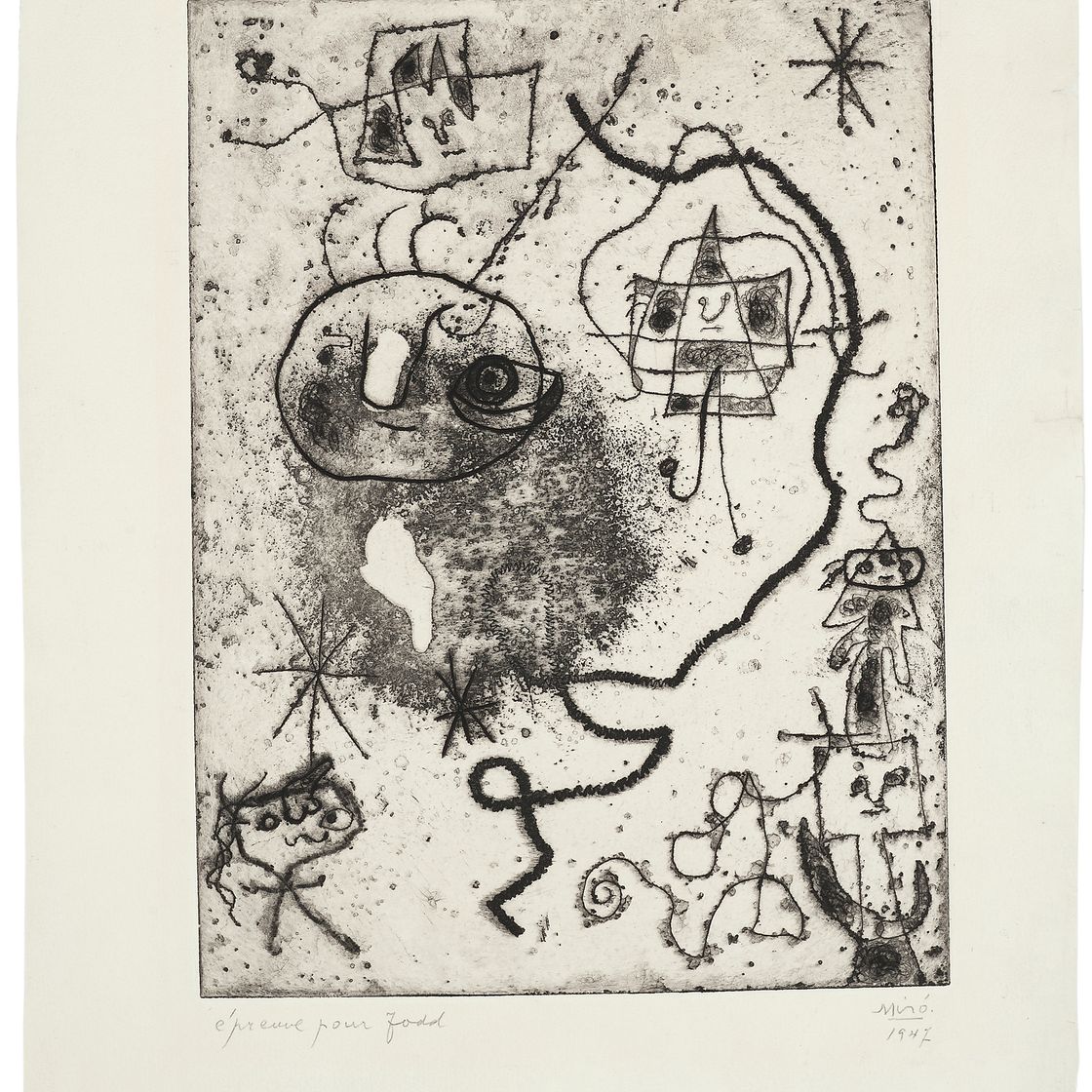 Joan Miró — Миниатюрная девушка-соте а-ля Корд, Женщины, Изюм, из: Портфолио номер один