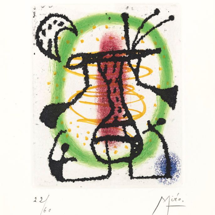 Joan Miró — Сюита "Аврорская битва" : одна тарелка (д. 136; см. С. 45)