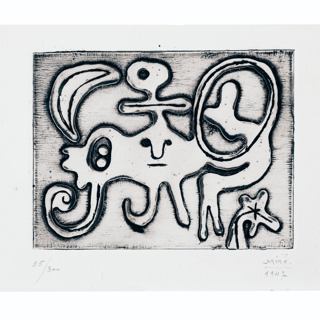 Joan Miró — Женщина и изюминка, рожденная в луне, из Лавры номер один