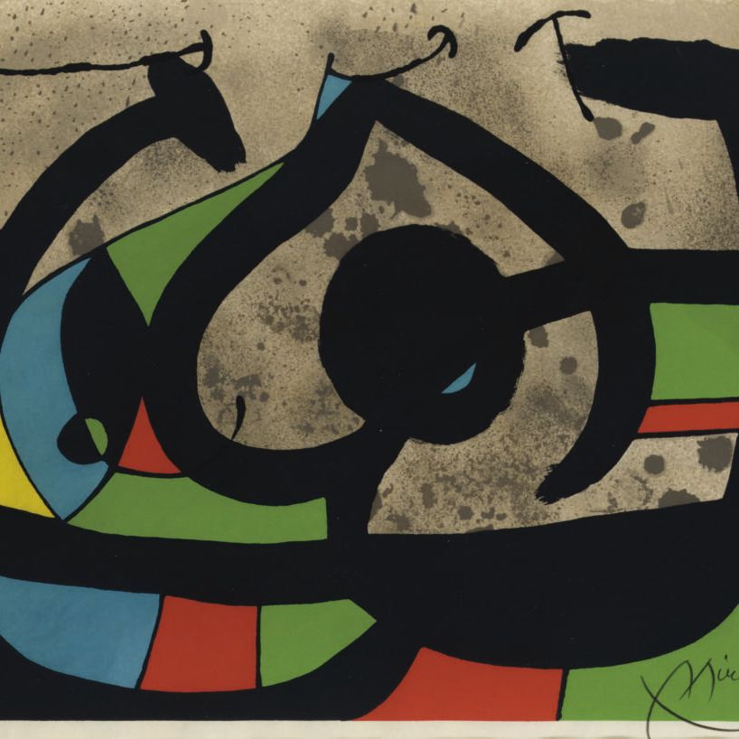 Joan Miró — Лазарь с золотыми перьями : одна тарелка (М. 815; см. С. книги 148)