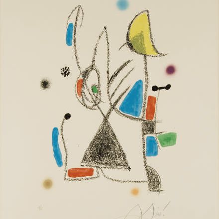 Joan Miró — План 18 Маравильяс с различными акростихами в Саду Мира (Крамер, 211; Мэг, 1068)