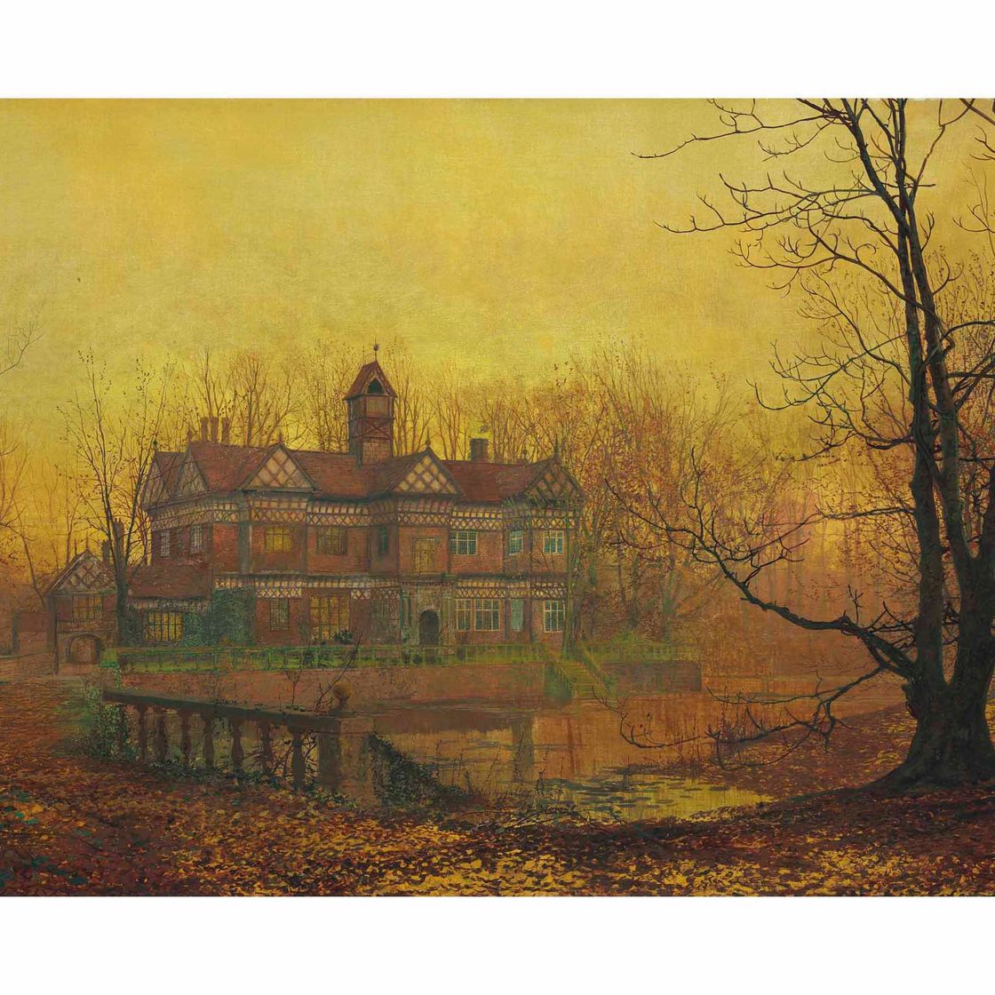 John Atkinson Grimshaw — Олд-Холл, Чешир, раннее утро октября