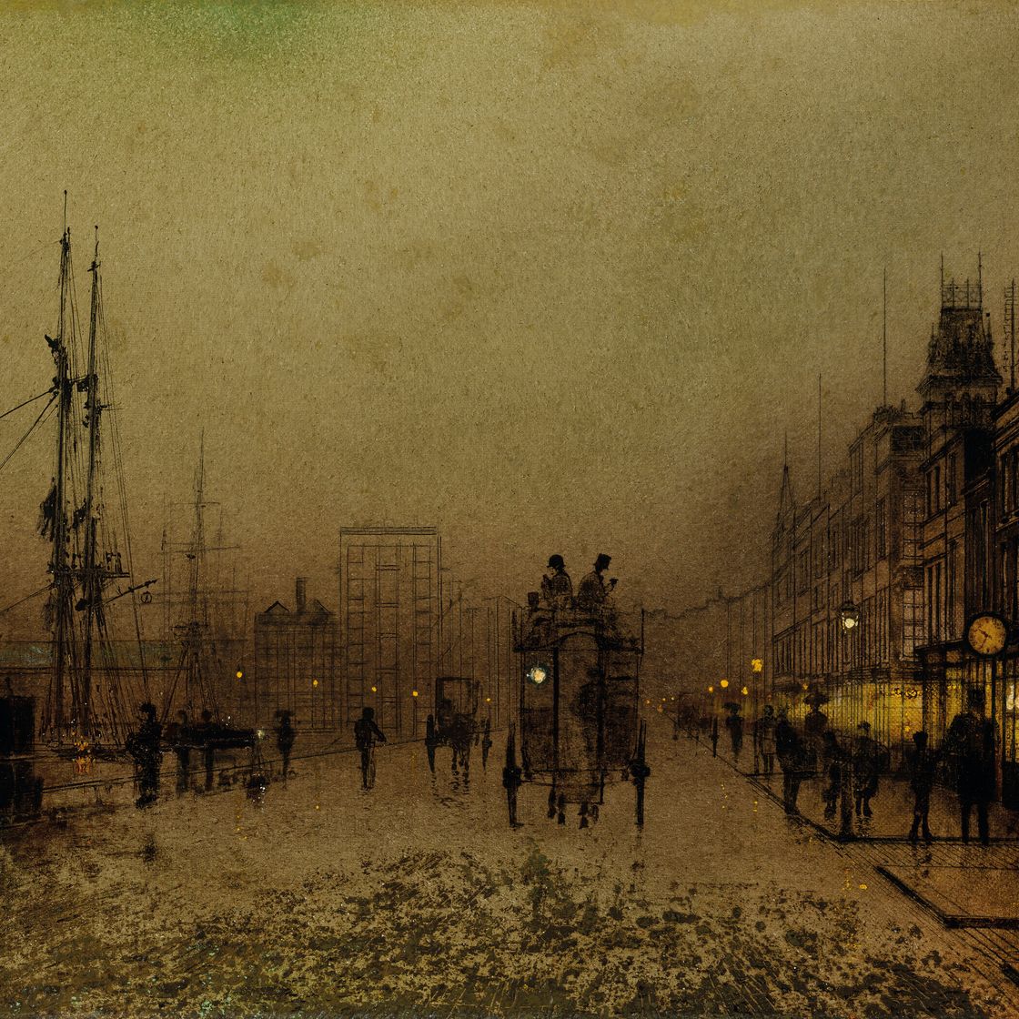 John Atkinson Grimshaw — Доки Глазго в сумерках, изображение 2