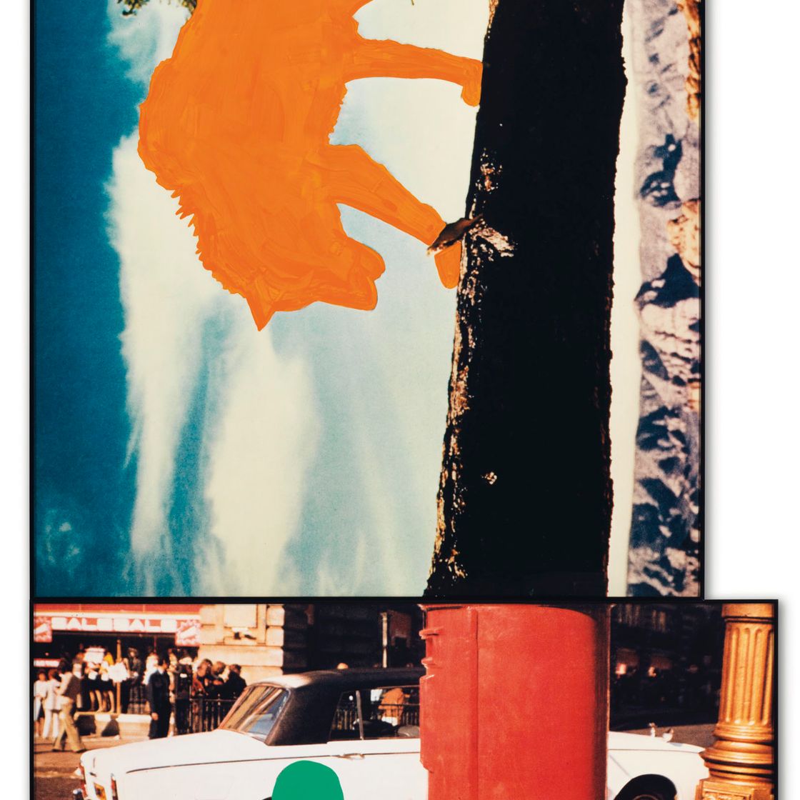 John Baldessari — Животное (оранжевое) Опускается на коленопреклоненную фигуру (Зеленое)