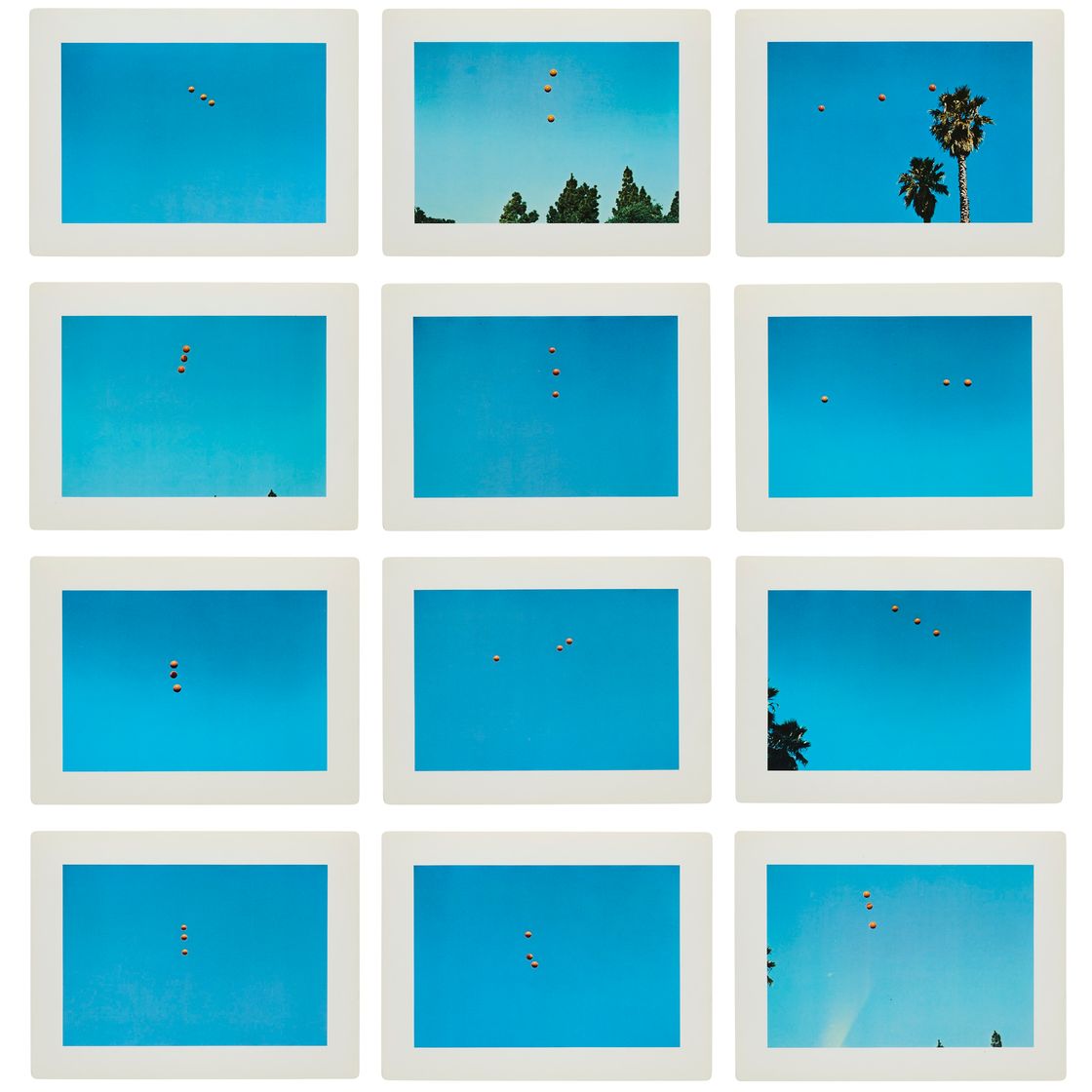 John Baldessari — Подбрасывание трех мячей в воздух, чтобы получить прямую линию (лучшая из тридцати шести попыток)