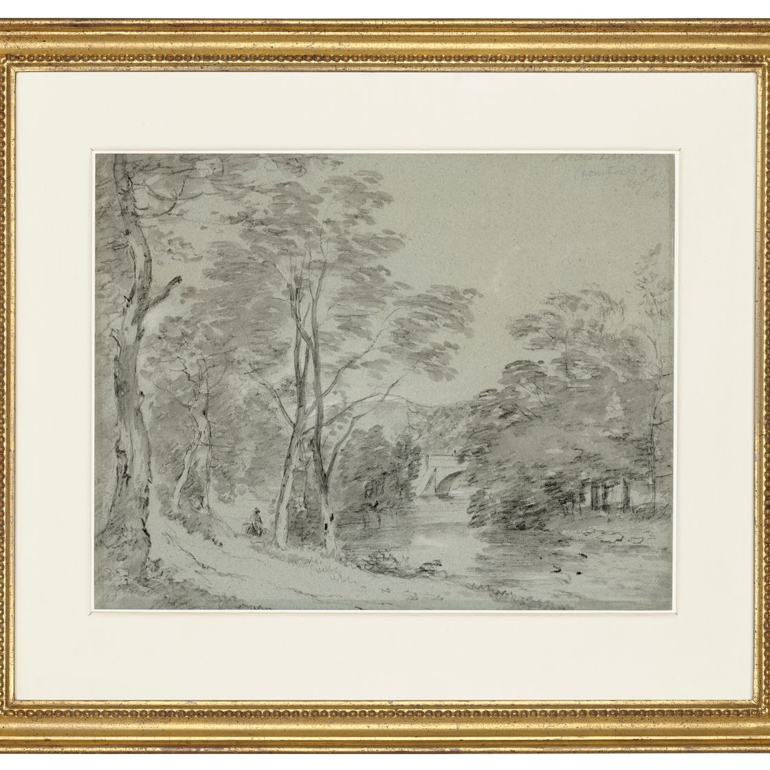 John Constable — Вид Кромфордского моста через реку Дервент с фигурой верхом на лошади на дорожке слева на переднем плане, изображение 2