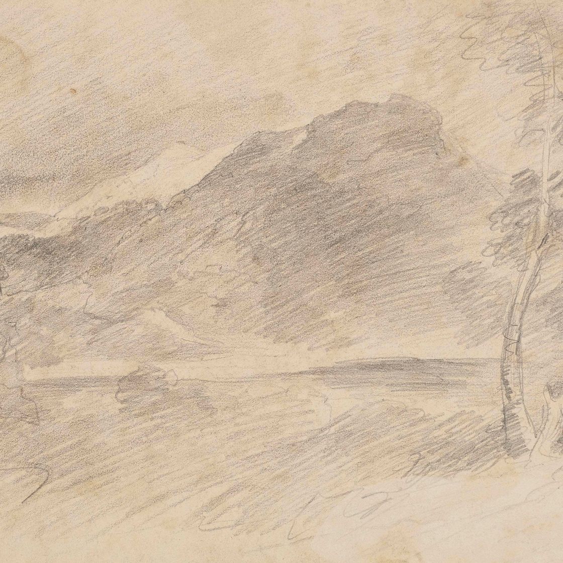 John Constable — Гора за озером, вероятно, Борроудейл