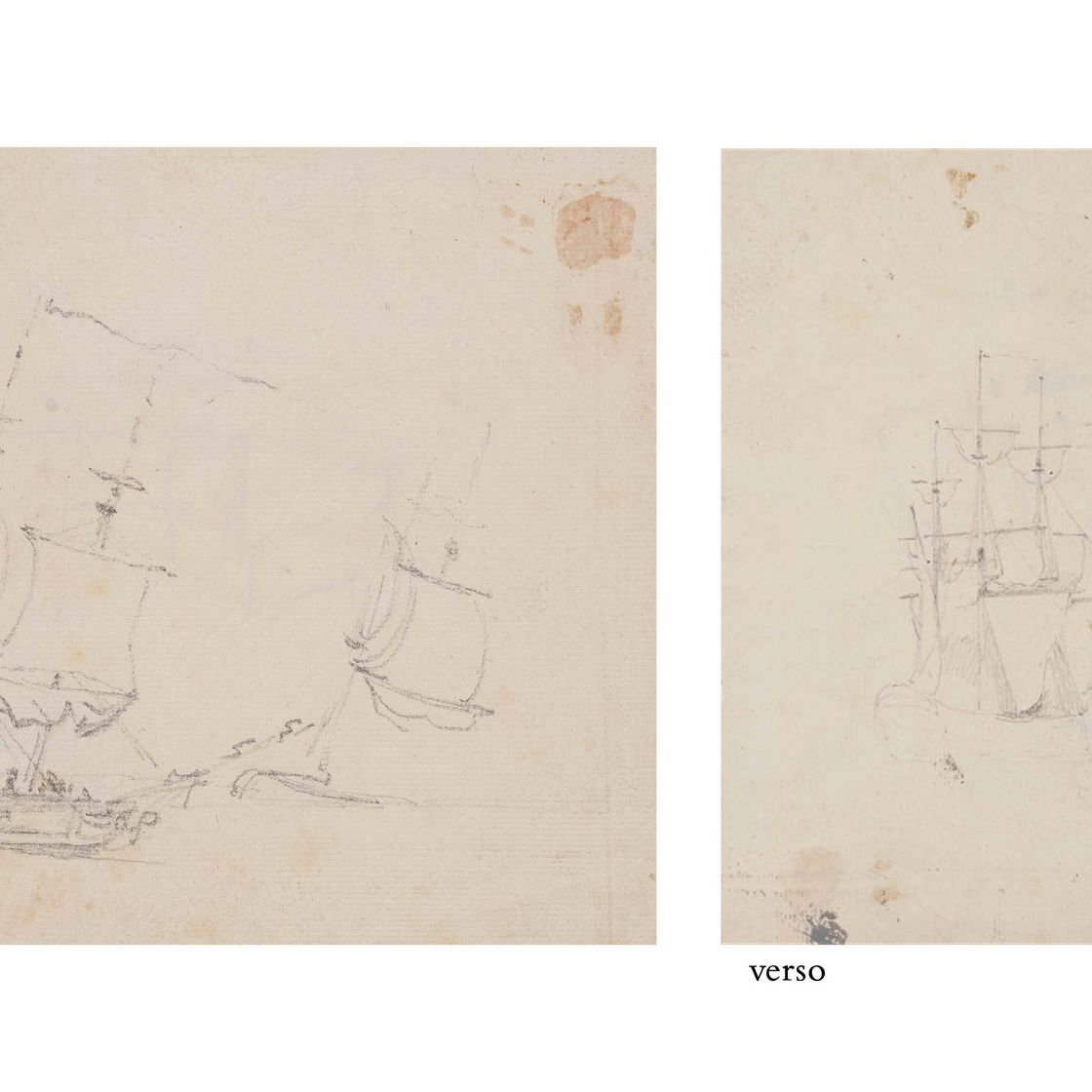 John Constable — Судоходство по Темзе или Медуэю, 1803 год (справа ); и два вида судоходства по Темзе или Медуэю ( слева ).