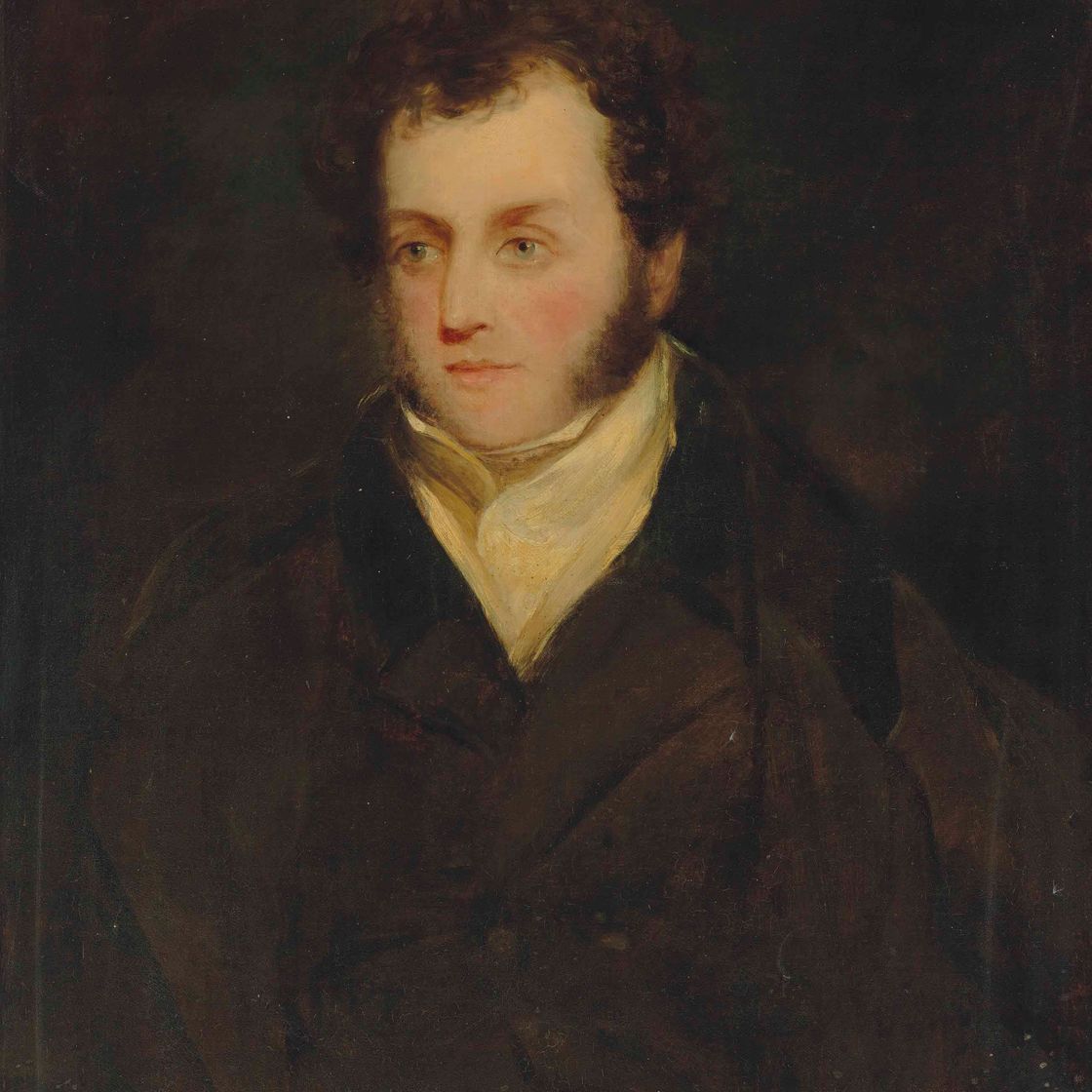 John Constable — Портрет джентльмена, традиционно идентифицируемого как Ланселот Арчер-Бертон (1789-1852), во весь рост, в белом галстуке и черном сюртуке