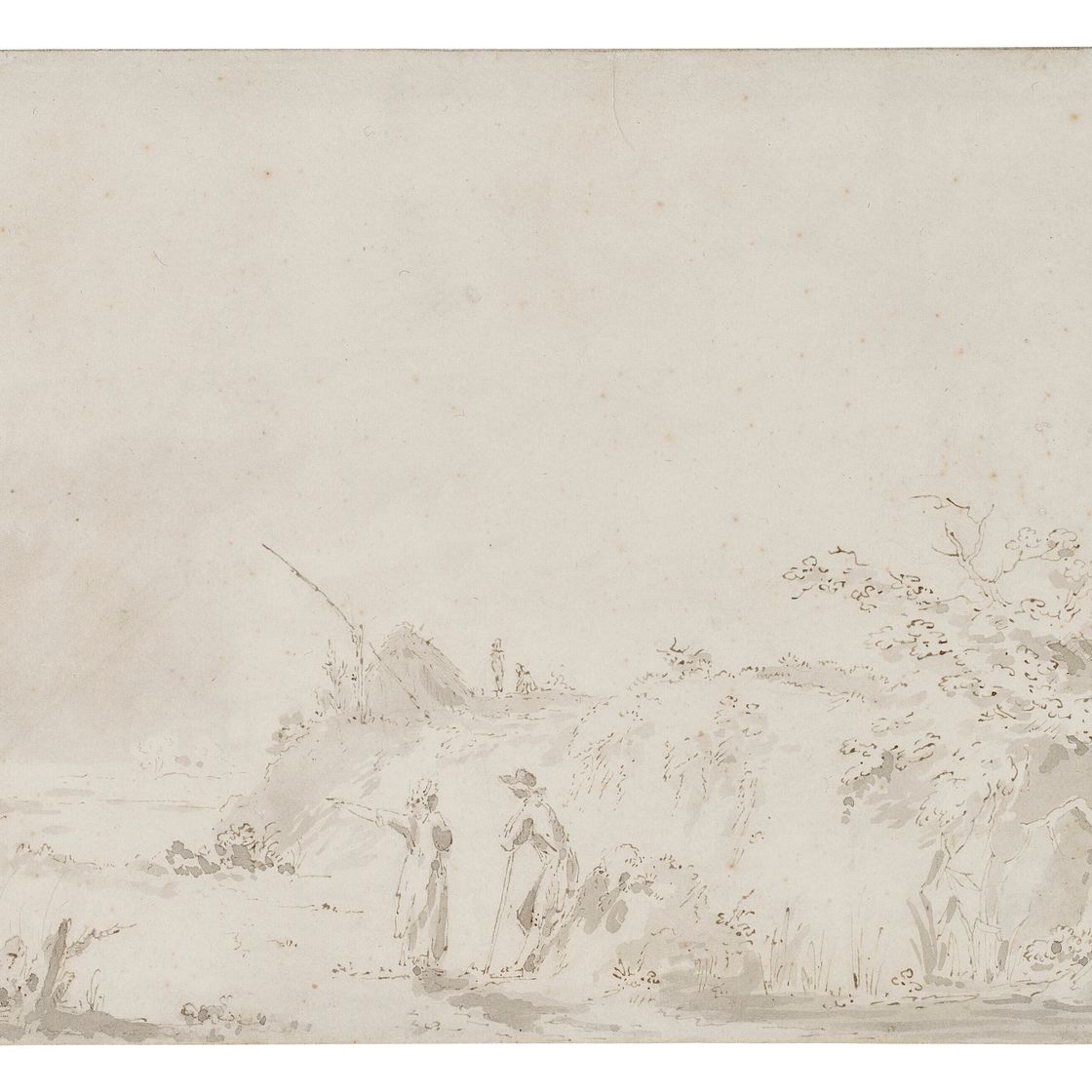 John Constable — Фигуры, беседующие на проселочной дороге, изображение 1