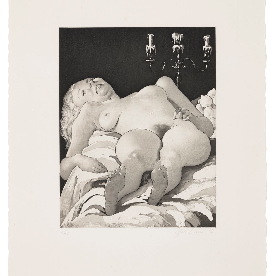 John Currin — Обнаженная на столе