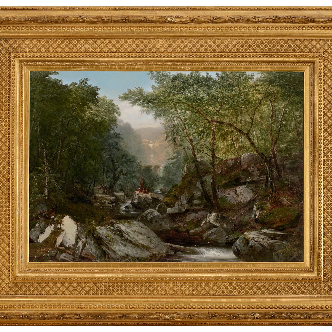 John Frederick Kensett — Водопад в лесу с индейцами, изображение 2
