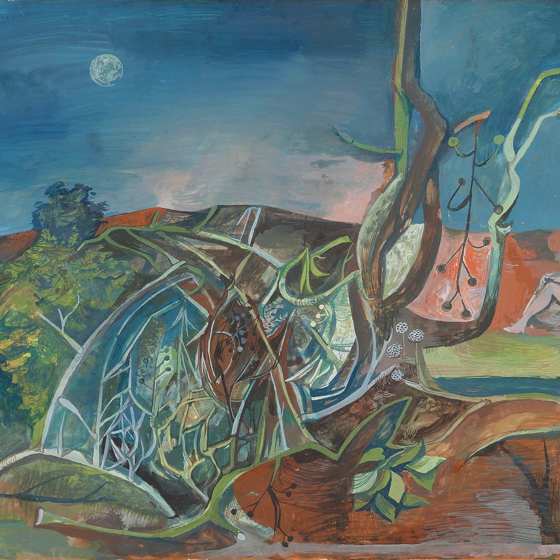 John Minton — Фигура на фоне пейзажа