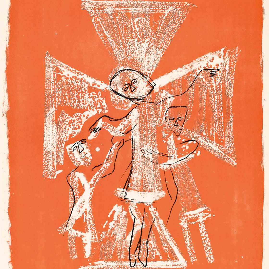 John Piper — Северный Гримстоун, Йоркшир (Ист-Райдинг); надпись - деталь шрифта 12 века, из книги "Ретроспектива церквей" (Левинсон, 138)