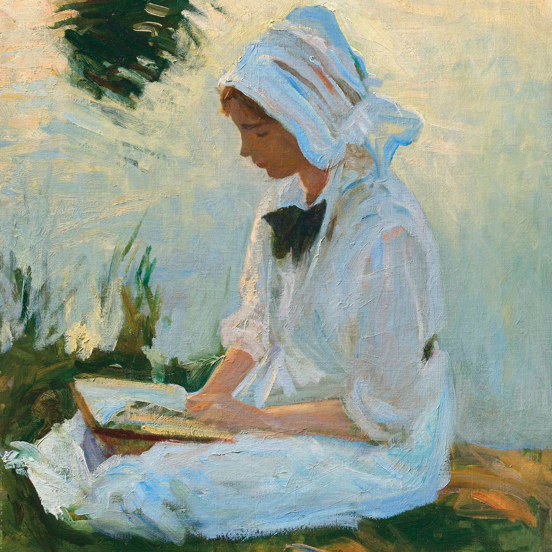 John Singer Sargent — Девушка читает у ручья