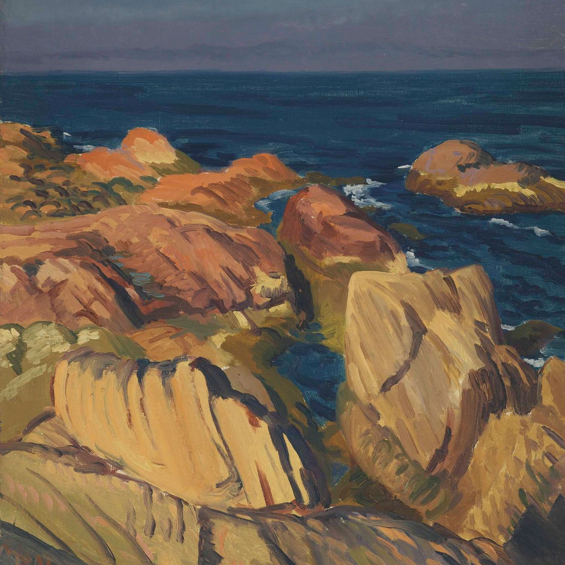 John Sloan — Скалы, отлив