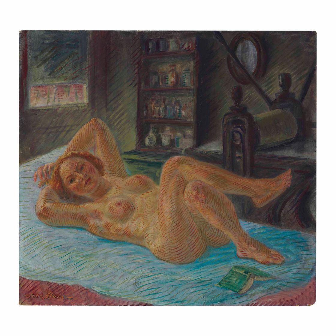 John Sloan — Полулежа обнаженной и прижимаясь