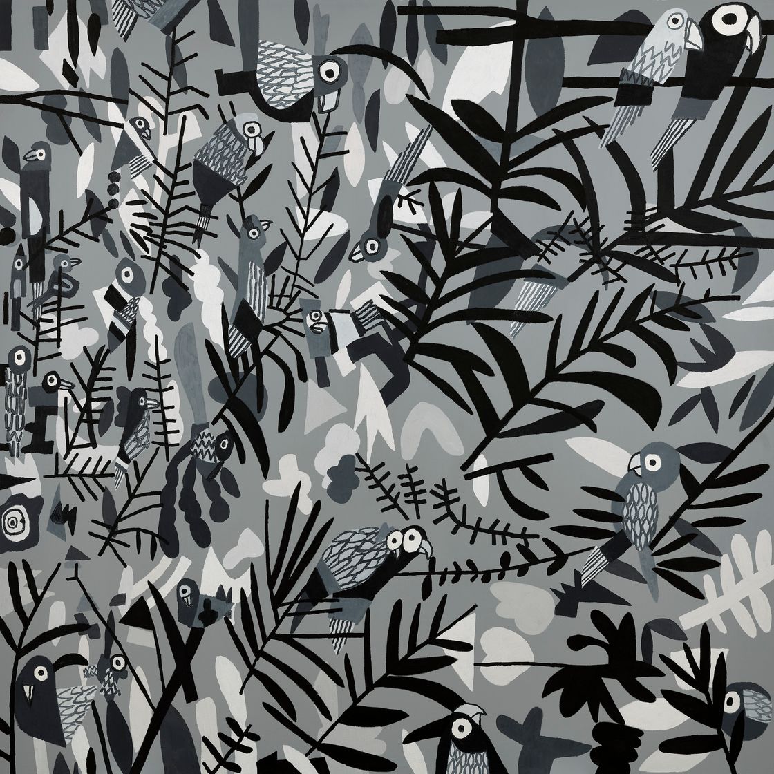 Jonas Wood — Узор попугая BW, изображение 1