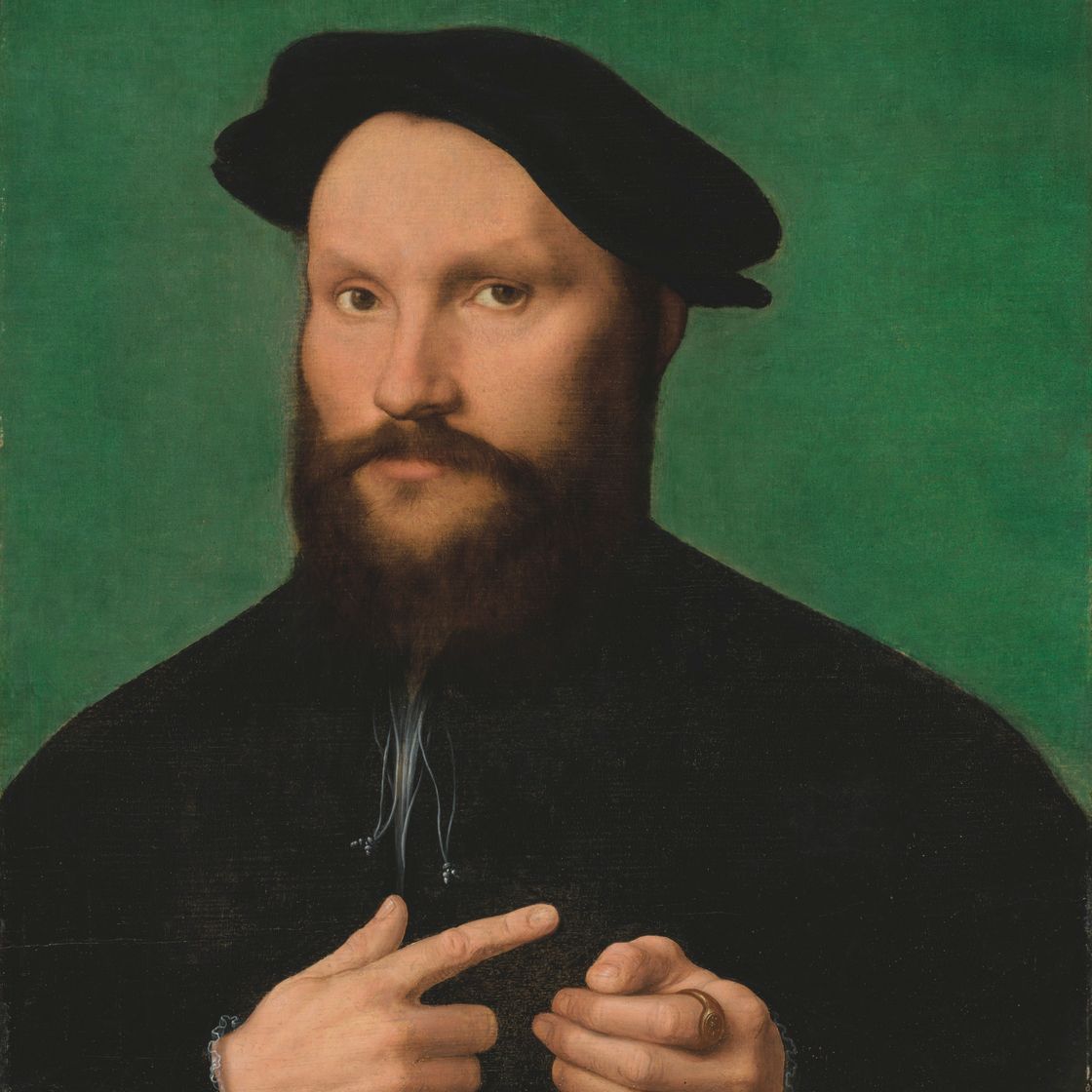 Joos Van Cleve — Портрет бородатого мужчины во весь рост, изображение 1
