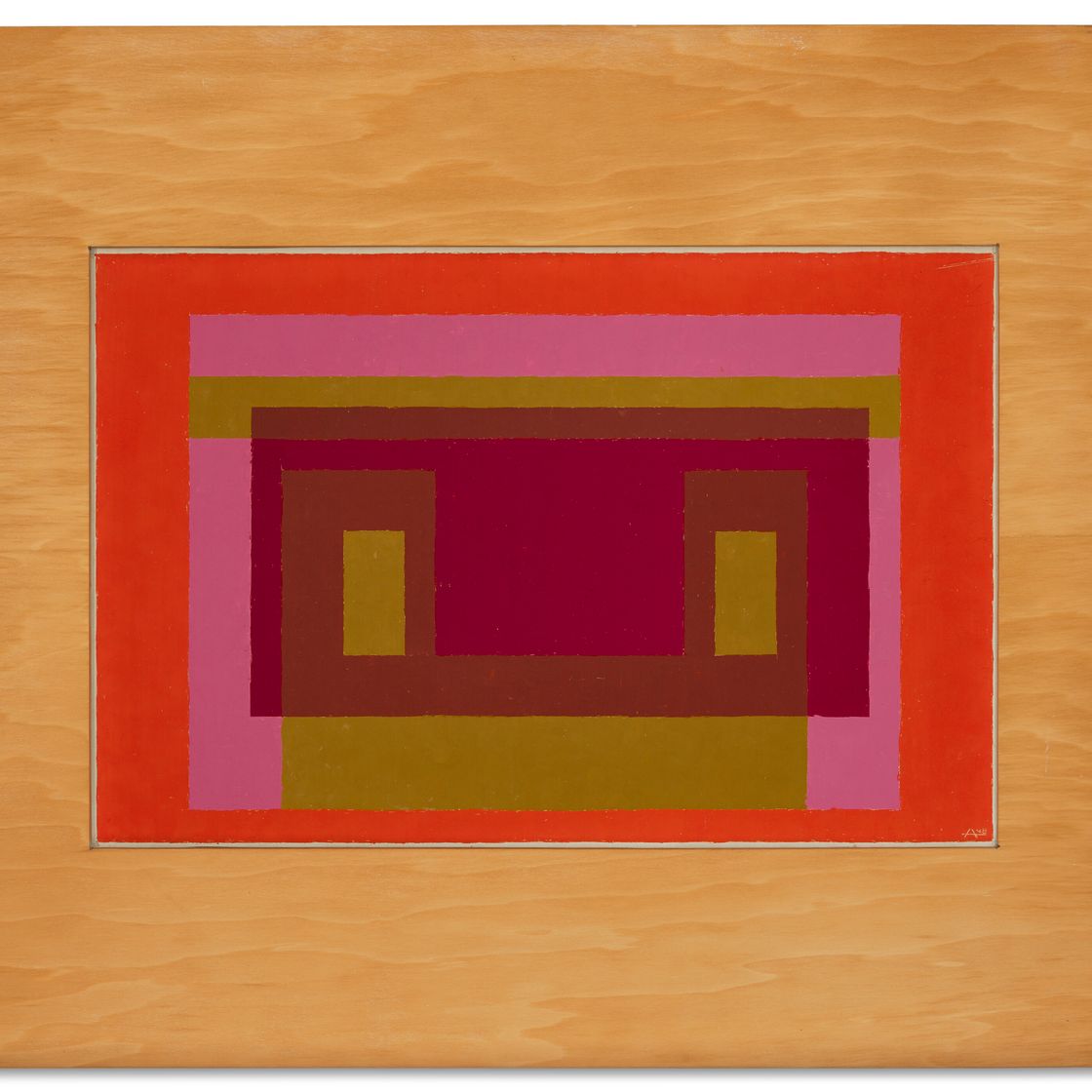 Josef Albers — Розовый и пунцовый на фоне охристого и красного