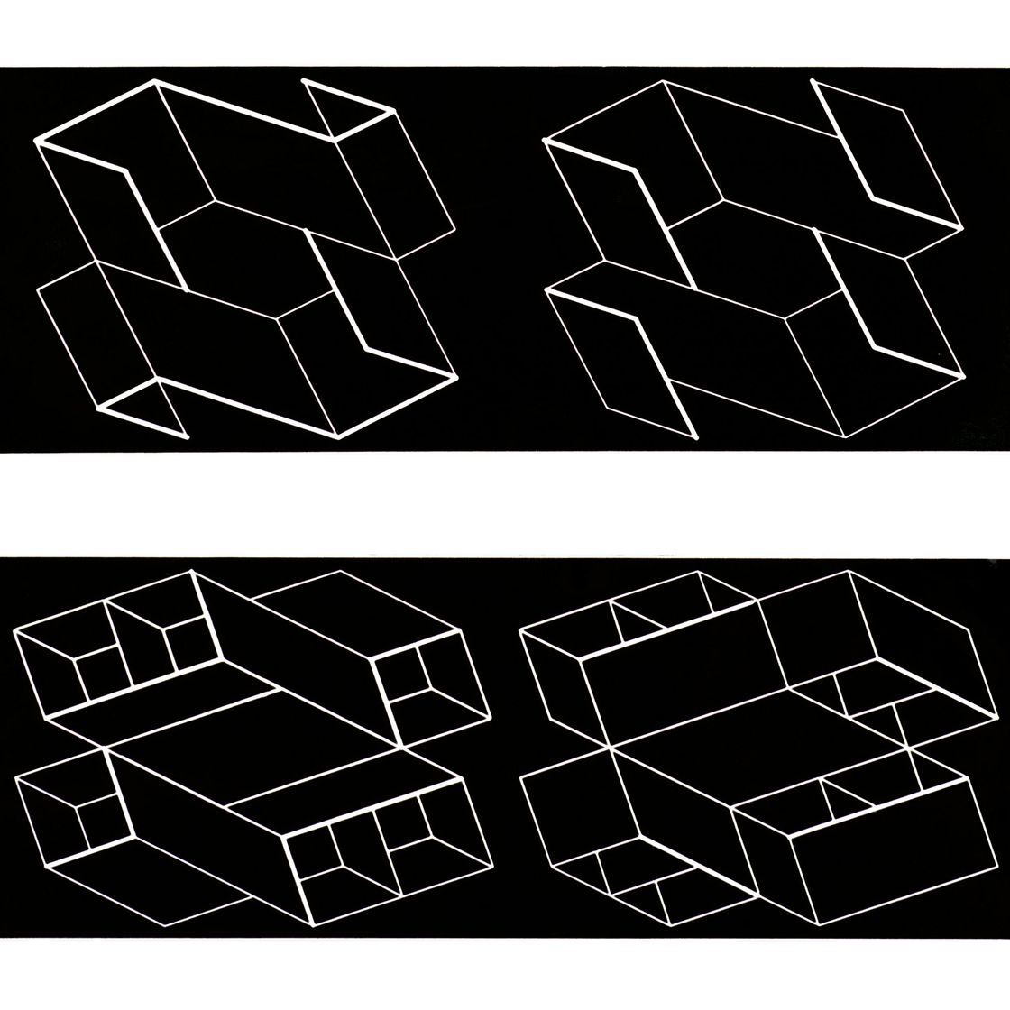 Josef Albers — (i) Структурная группировка: Duo H (ii) Структурная группировка: Duo B, изображение 1