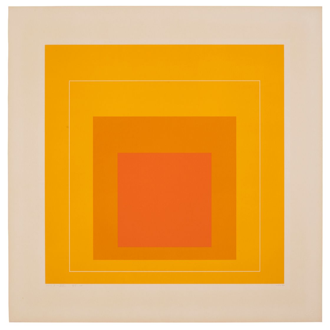 Josef Albers — Квадрат XII с белой линией, из квадратов с белой линией