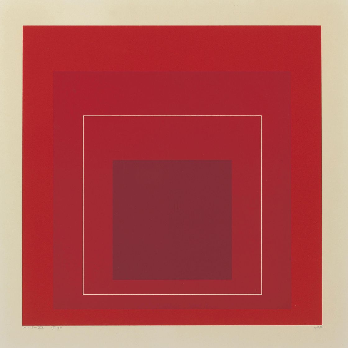 Josef Albers — Квадраты с белыми линиями (серия II) (Даниловиц 172), изображение 3