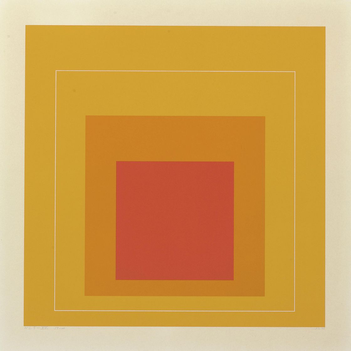 Josef Albers — Квадраты с белыми линиями (серия II) (Даниловиц 172), изображение 4