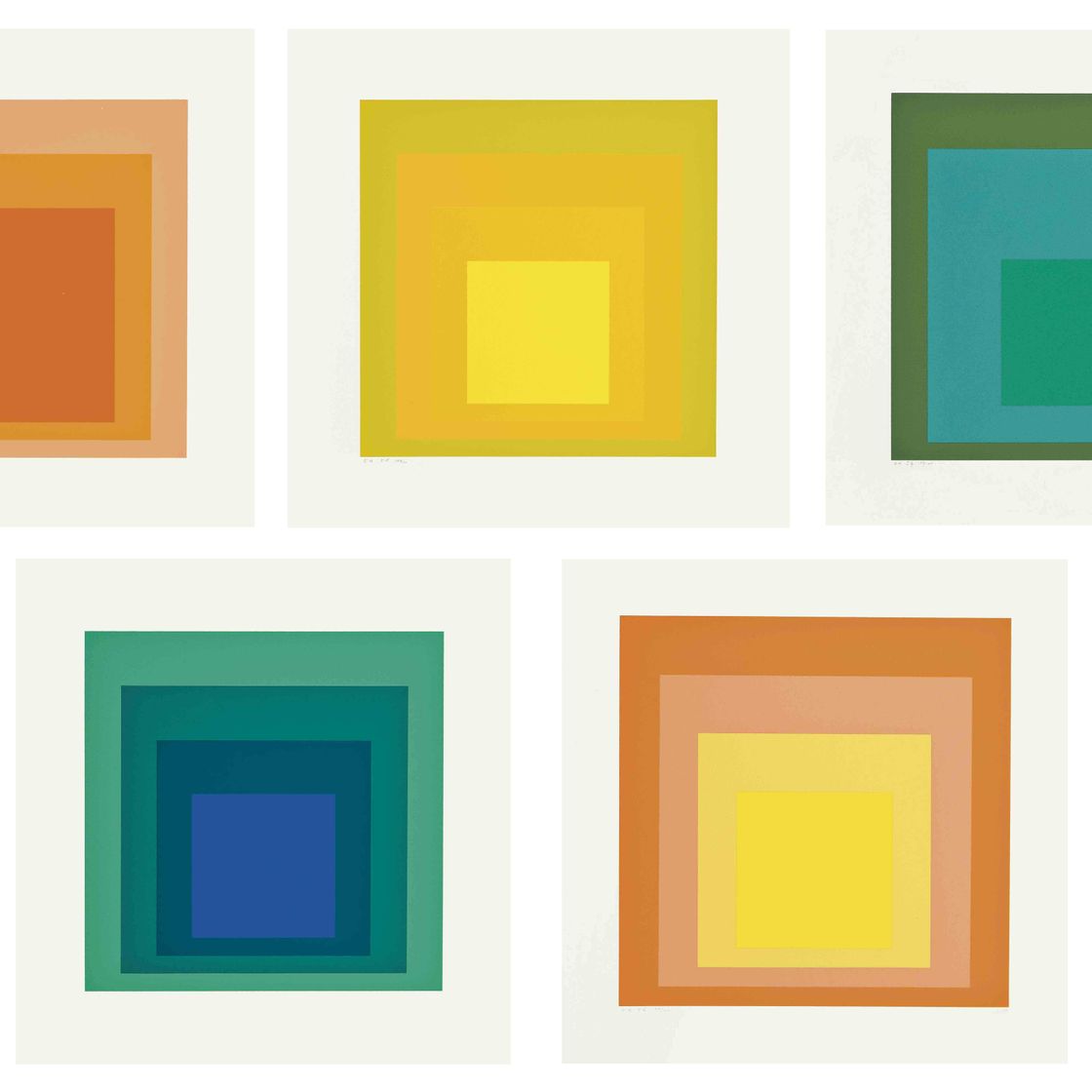 Josef Albers — Пять тарелок, отдающих дань уважения площади