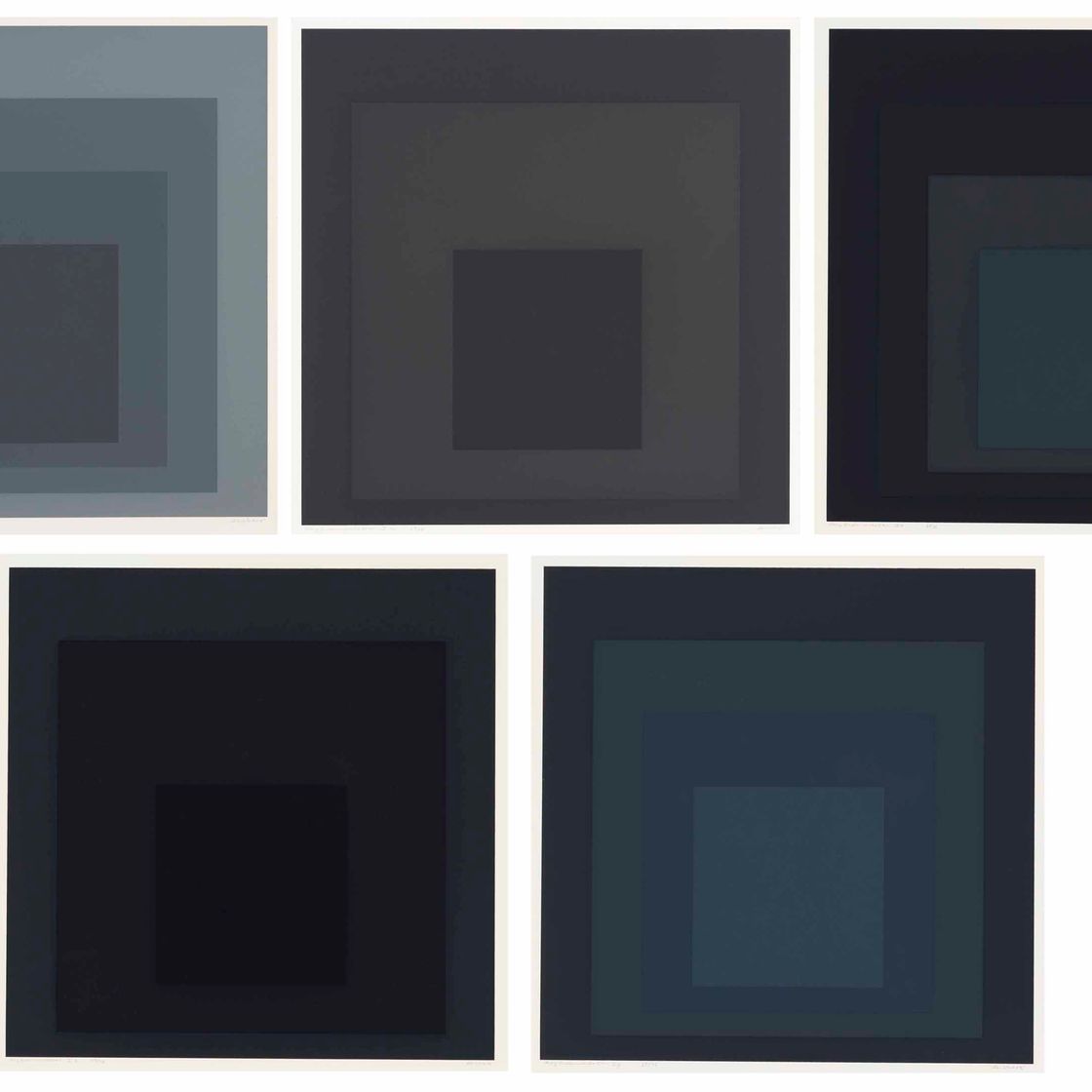 Josef Albers — Серый инструментарий I: пять пластин, изображение 1