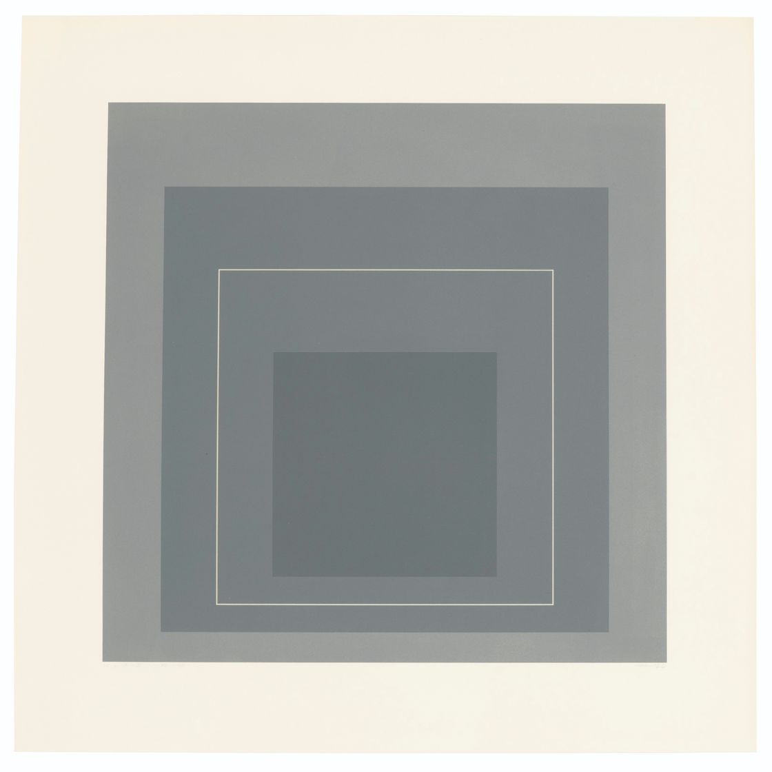 Josef Albers — Квадраты с белой линией (серия I): одна пластина