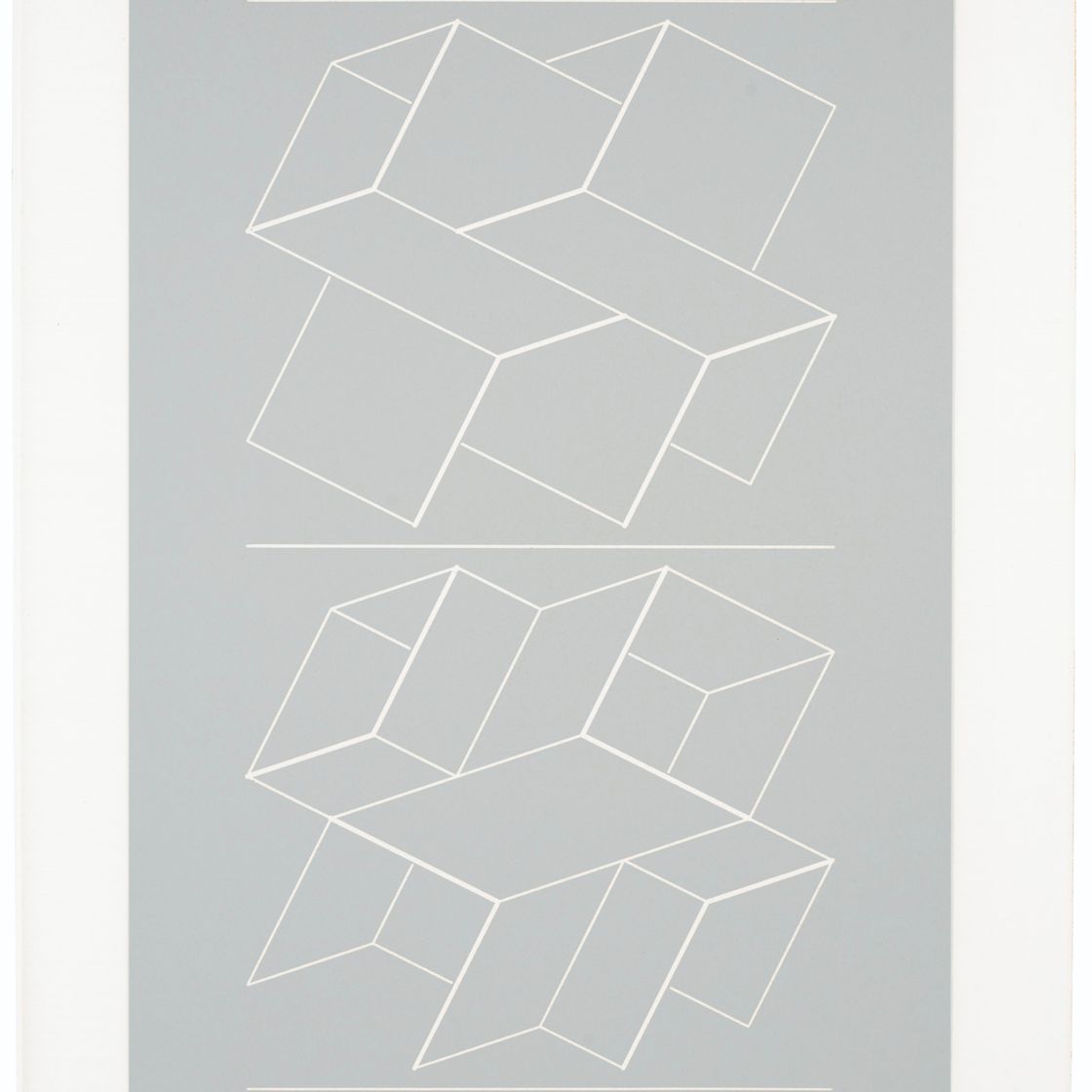 Josef Albers — Белое тиснение на сером фоне (WEG): одна пластина