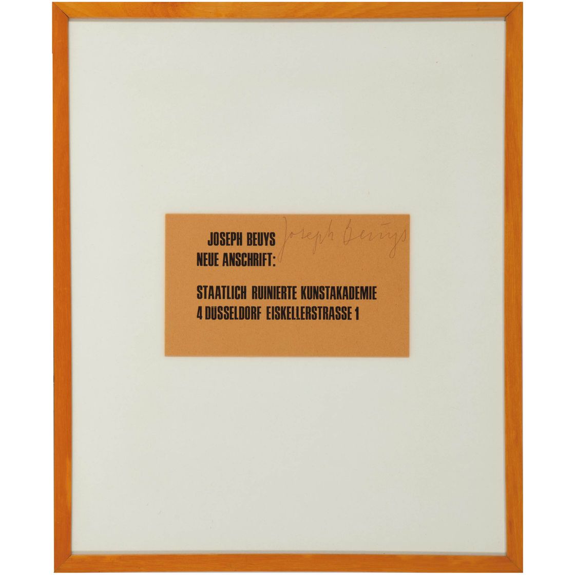 Joseph Beuys — Новый Аншрифт (Новый адрес)