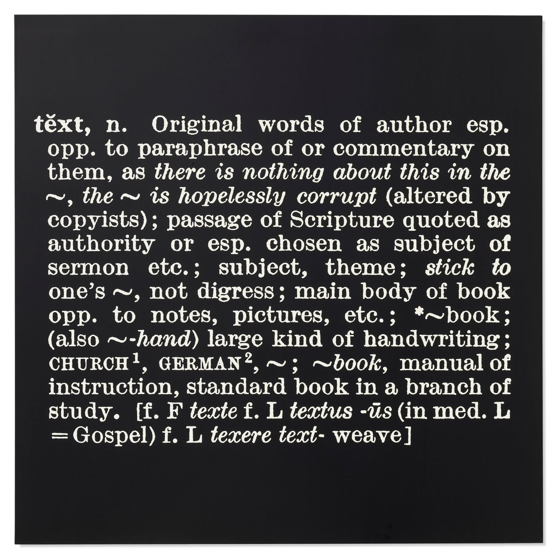 Joseph Kosuth — "Под названием (A.A.I.A.I.)’ [текст-контекст], изображение 3