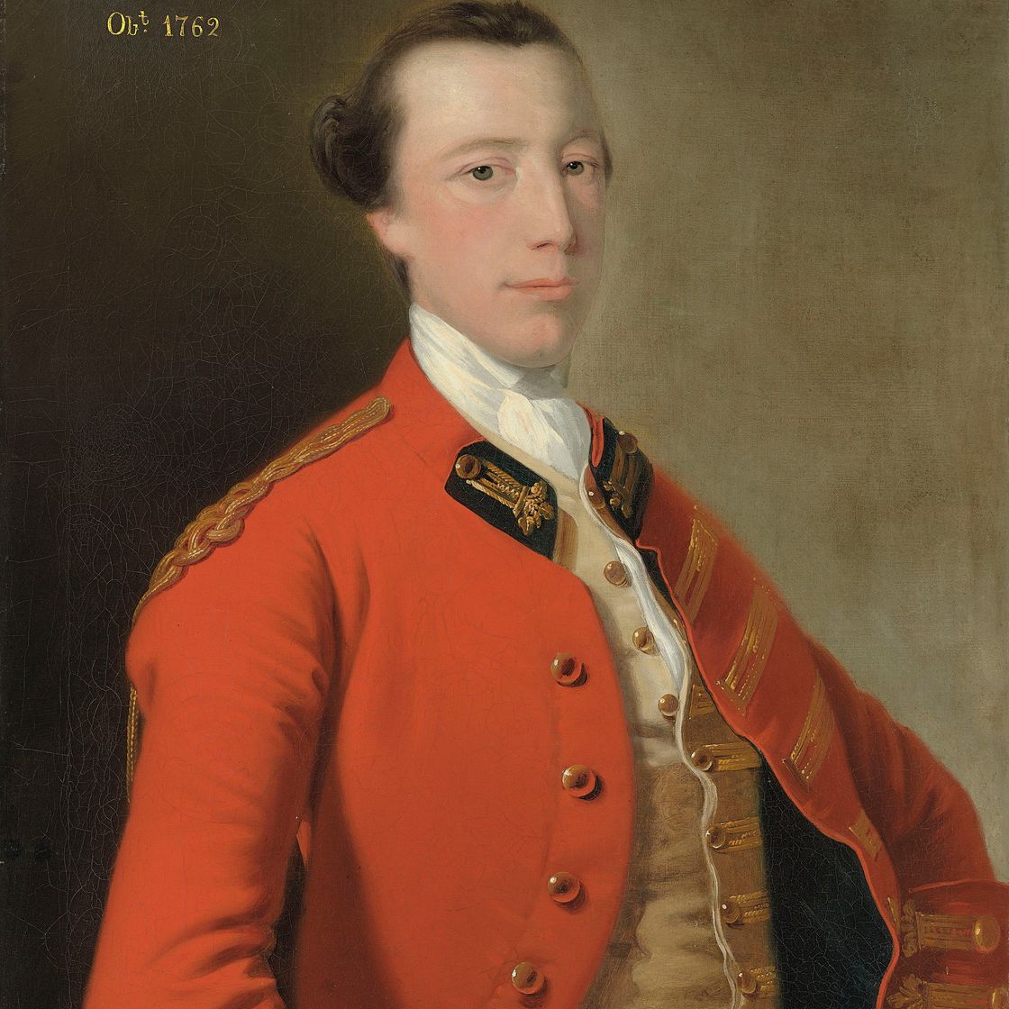 Joseph Wright Of Derby — Портрет лорда Роберта Мэннерса-Саттона (1722-1762), в полный рост, в военной форме