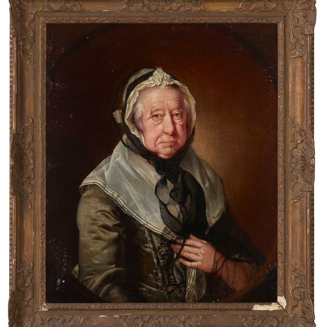 Joseph Wright Of Derby — Портрет пожилой женщины, сидящей в полный рост в притворном овальном кресле, изображение 2
