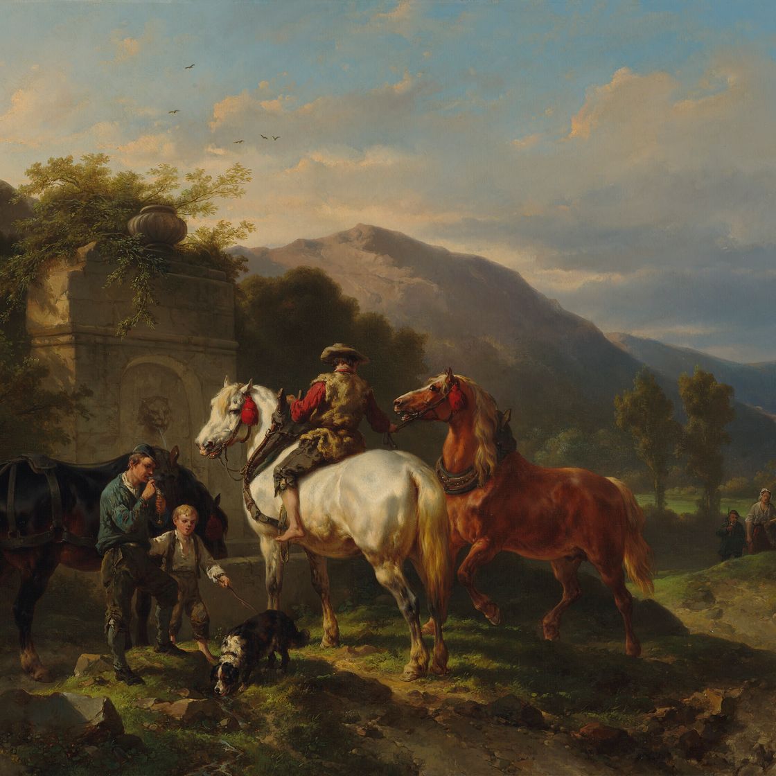 JR — Поит лошадей