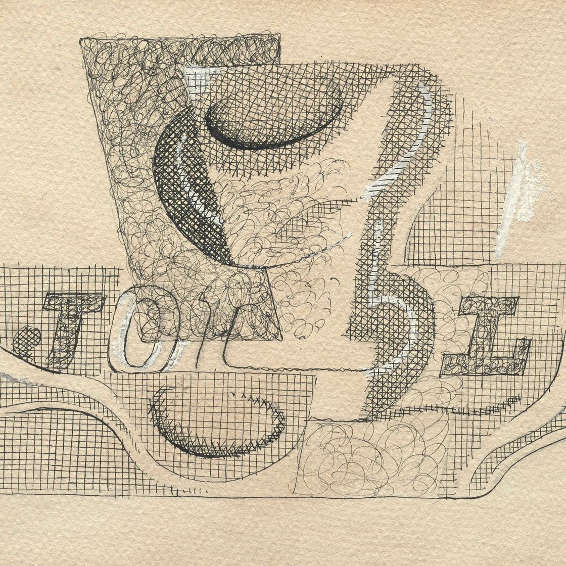 Juan Gris — Журнал и место работы в кафе, 1923 год