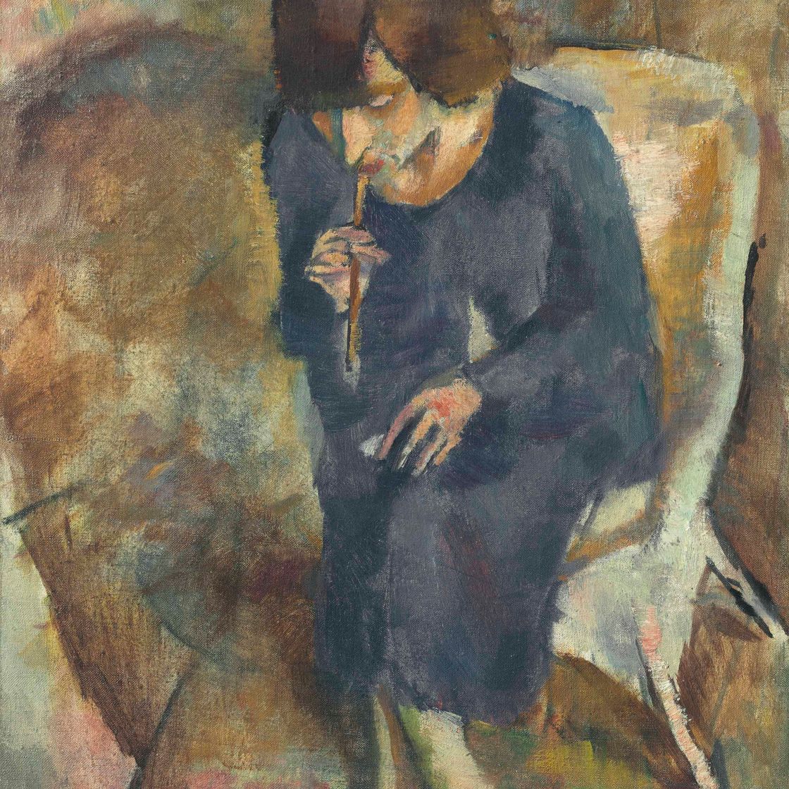 Jules Pascin — Гермина в дыму сигареты