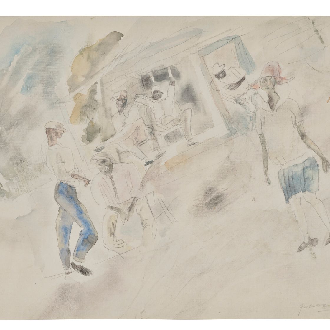 Jules Pascin — (i) Персонаж (ii) Автопортрет молодых женщин ( справа); Этюды с лицами (сзади) (iii) Эрмина Давид Экриван, изображение 2