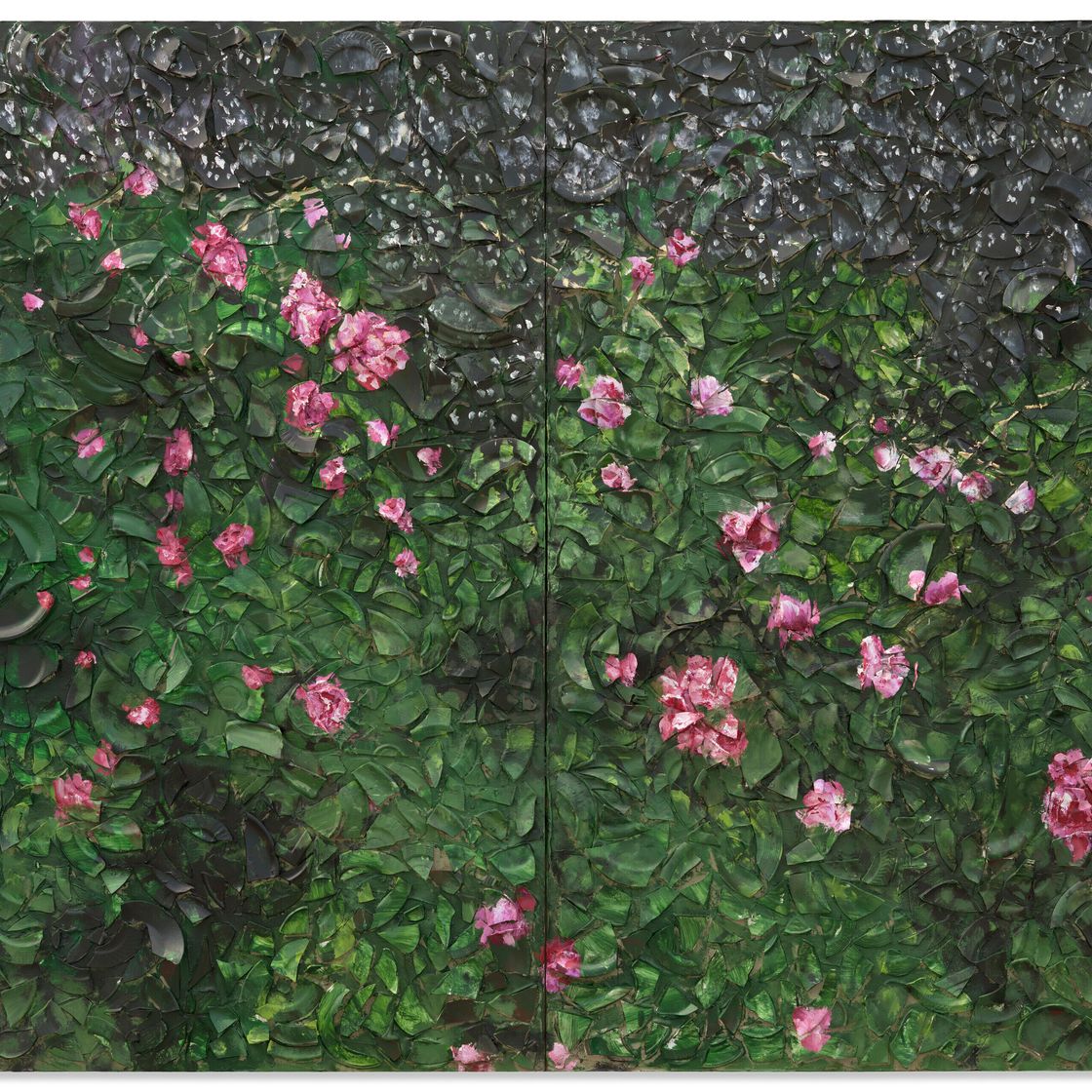 Julian Schnabel — Картина с розами (рядом с могилой Ван Гога) X