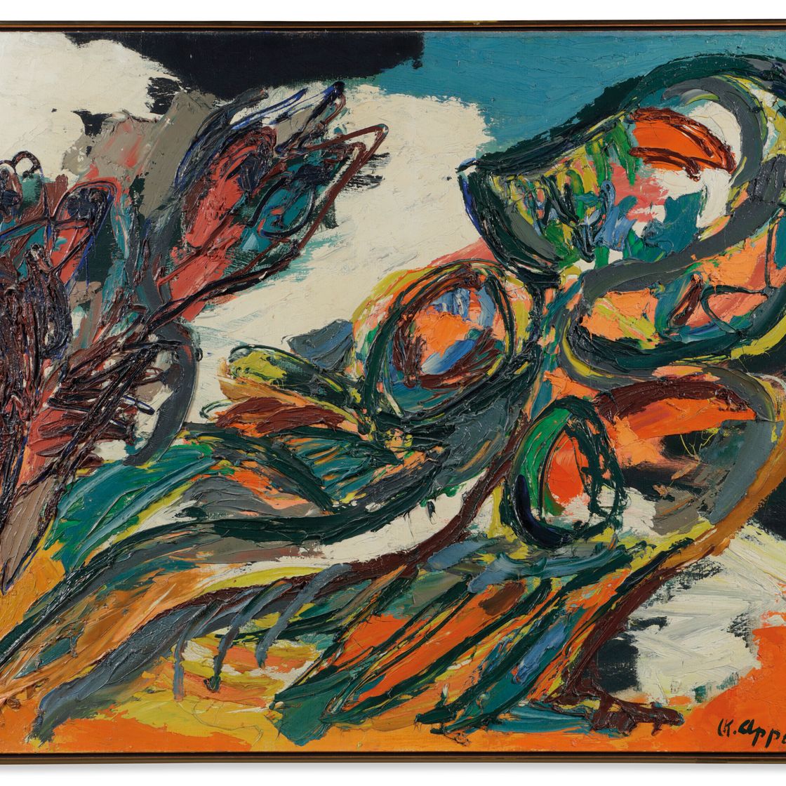 Karel Appel — Женщина и птица на пляже, изображение 2