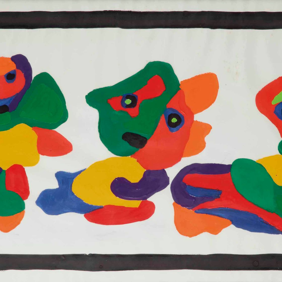 Karel Appel — Дизайн гобелена "Три фигуры"