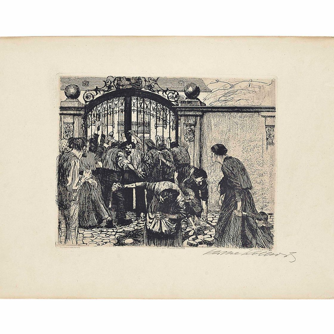 Käthe Kollwitz — Штурм, от: Ein Weberaufstand